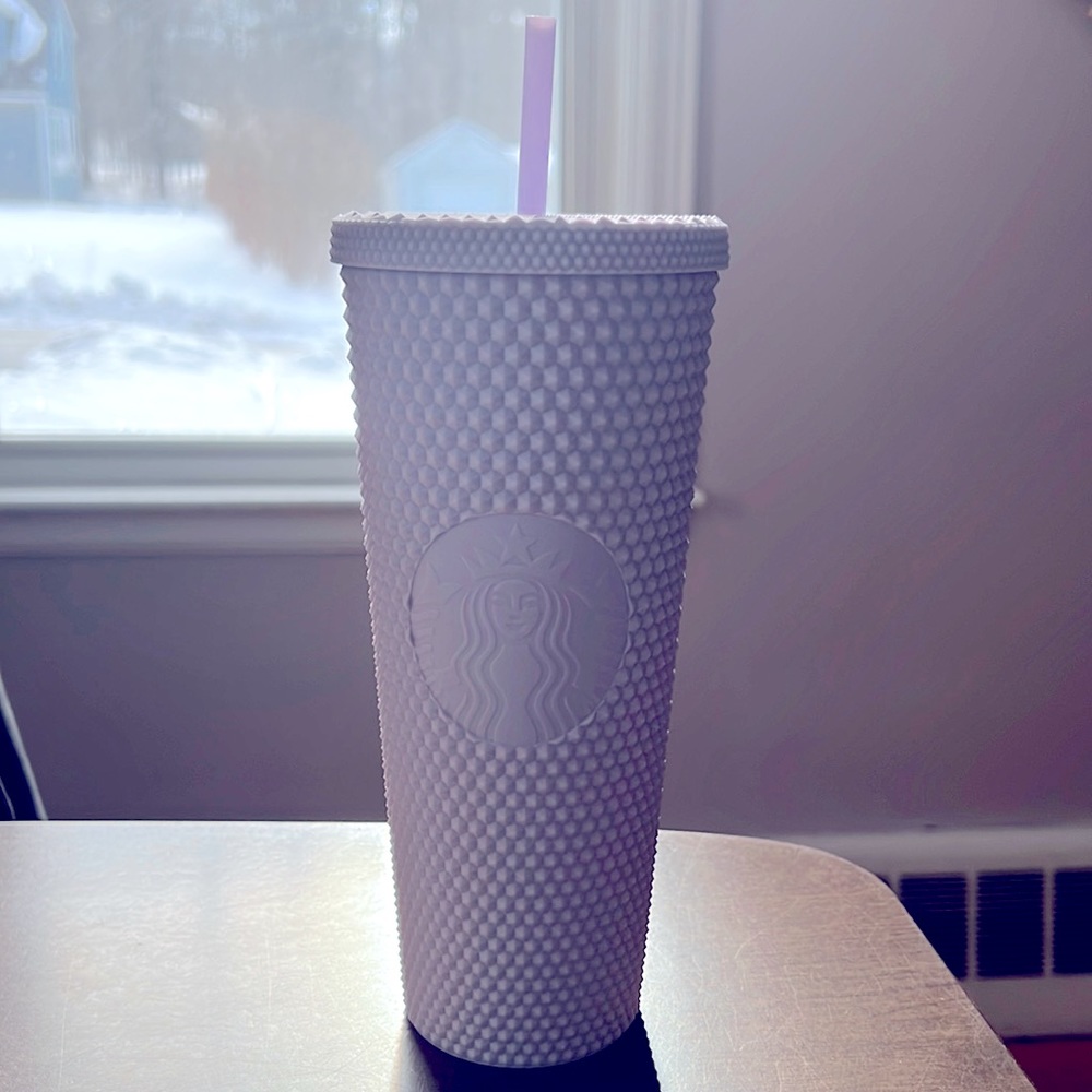 Starbucks lilac 24 oz venti soft studded cold cup.